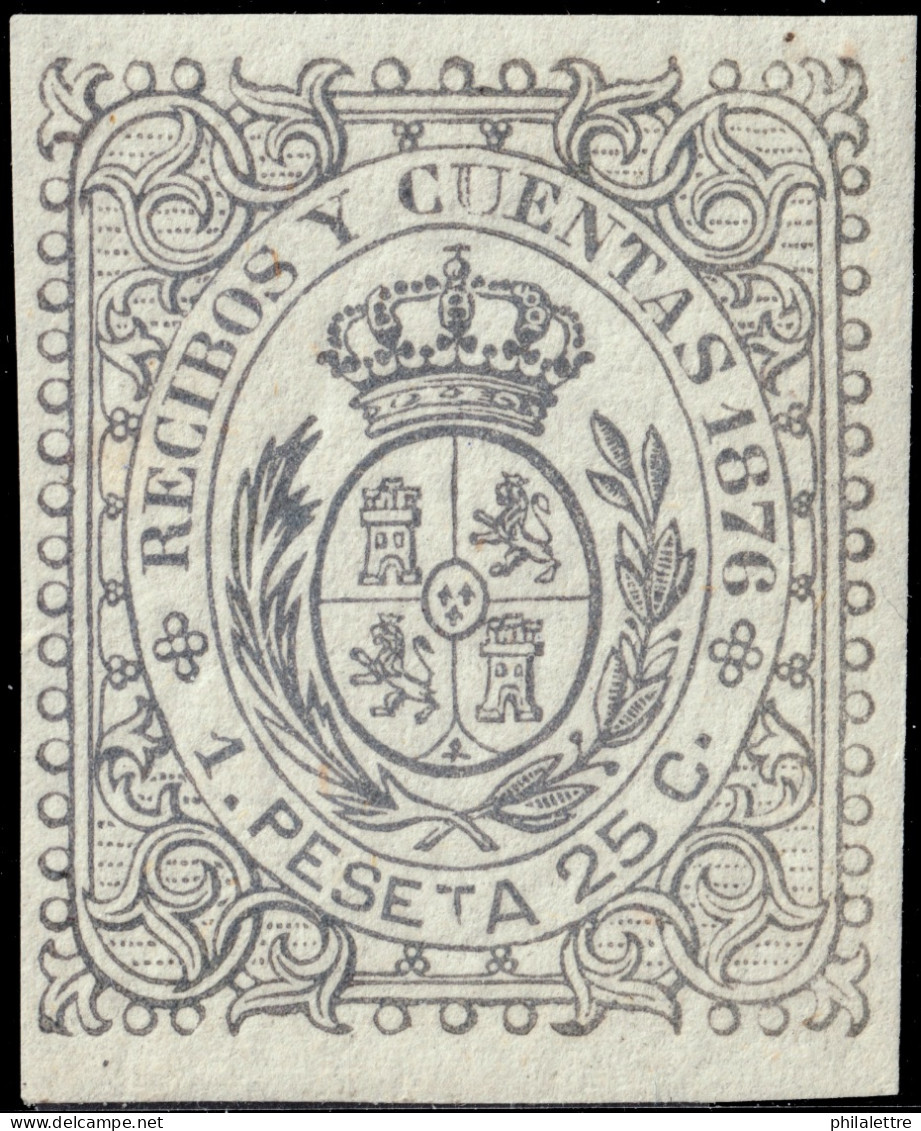ESPAGNE / ESPANA - COLONIAS (Cuba) 1876 Sello Fiscal "RECIBOS Y CUENTAS" 1,25 Pta Lila Gris - Nuevo* - Kuba (1874-1898)