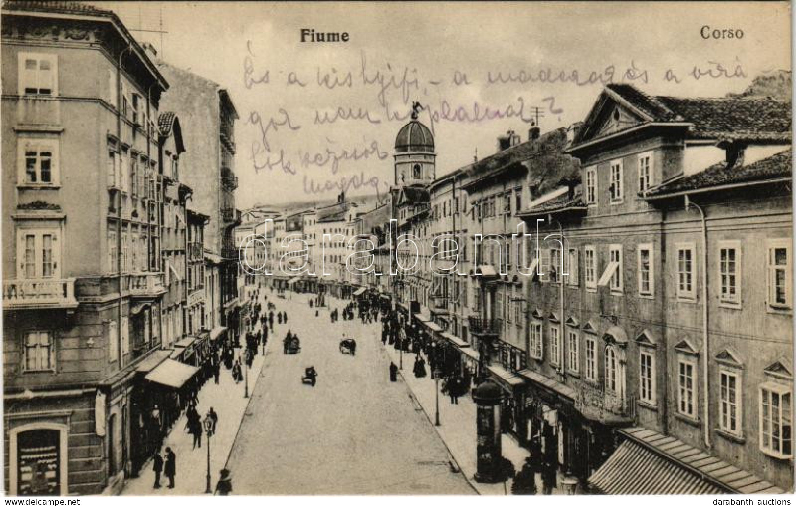 T2 1913 Fiume, Rijeka; Corso / Street View, Shops. Verlag Celestina Mayer - Non Classés