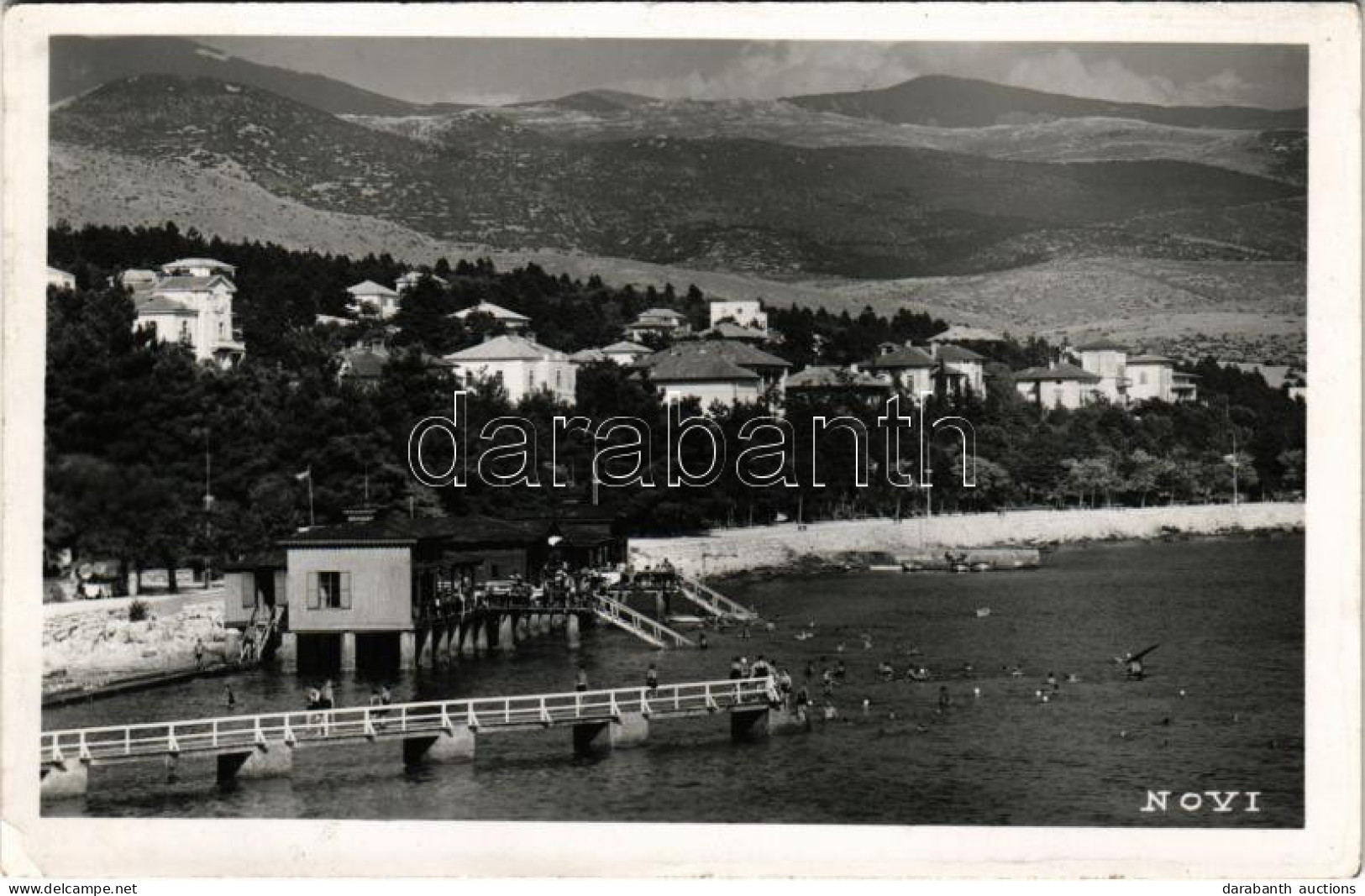 T2/T3 1938 Novi Vinodolski, Novi, Novoga; Strand, Fürdőzők / Beach, Bathers (EK) - Ohne Zuordnung