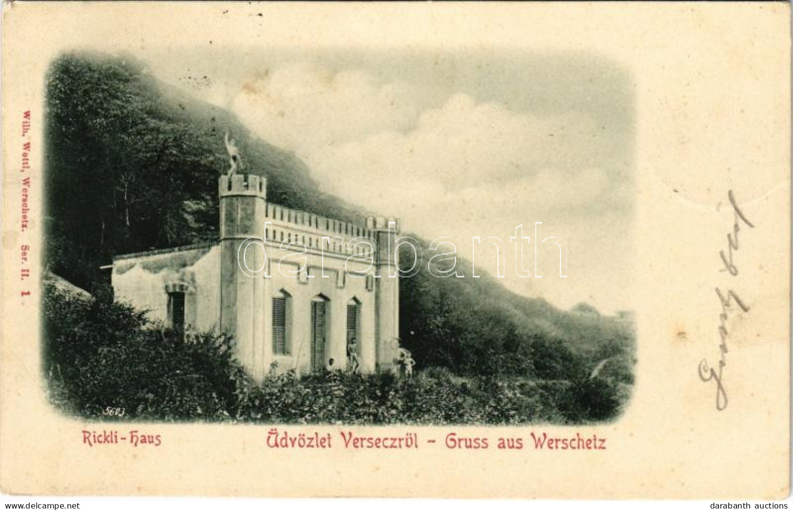 T2/T3 1899 (Vorläufer) Versec, Werschetz, Vrsac; Rickli-Haus / Villa. Wilh. Wettl Kiadása / Villa (fl) - Ohne Zuordnung