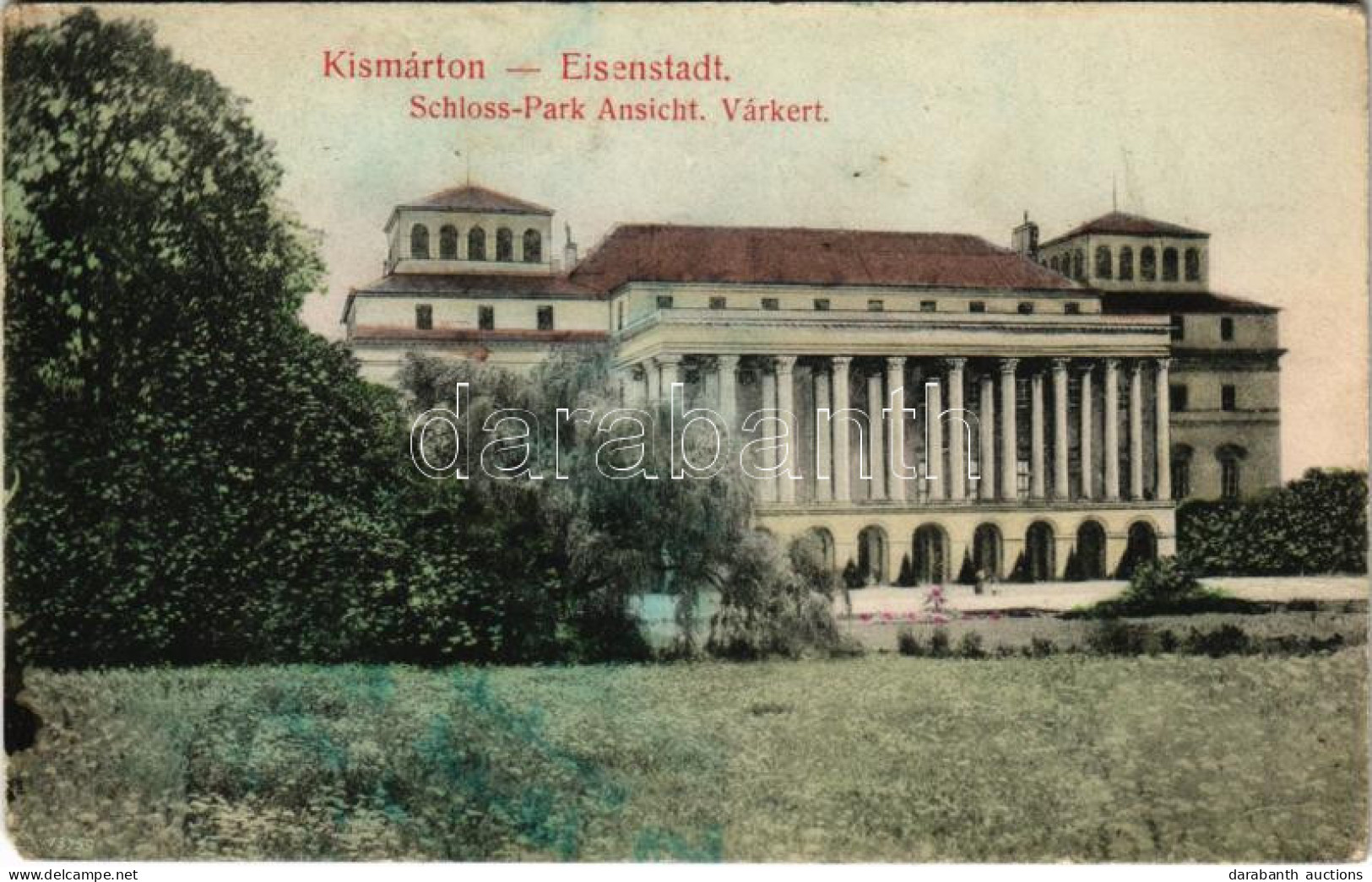 * T3 1908 Kismarton, Eisenstadt; Herczegi Várkert. Deutsch Lipót Kiadása / Schloss-park Ansicht / Castle Park (Rb) - Ohne Zuordnung