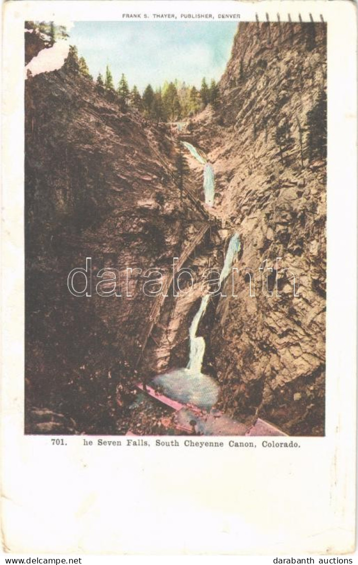 T3 1907 Colorado, The Seven Falls, South Cheyenne Canon (wet Damage) - Ohne Zuordnung