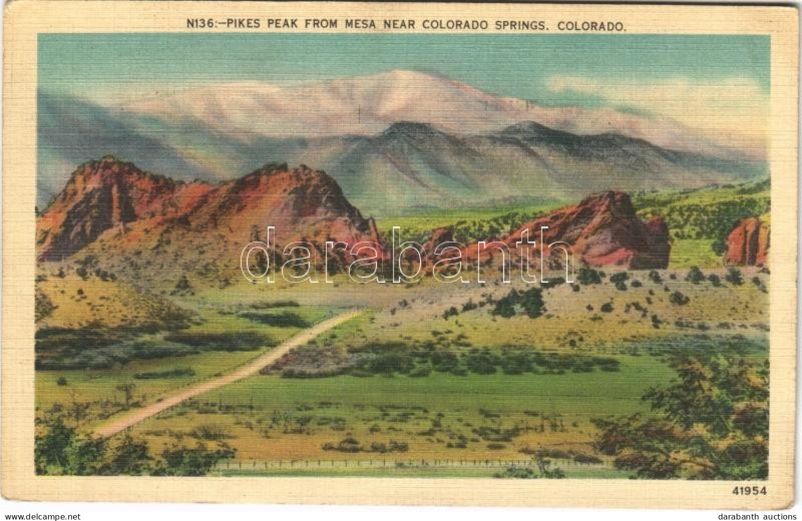 T2 1941 Colorado, Pikes Peak From Mesa Near Colorado Springs - Ohne Zuordnung