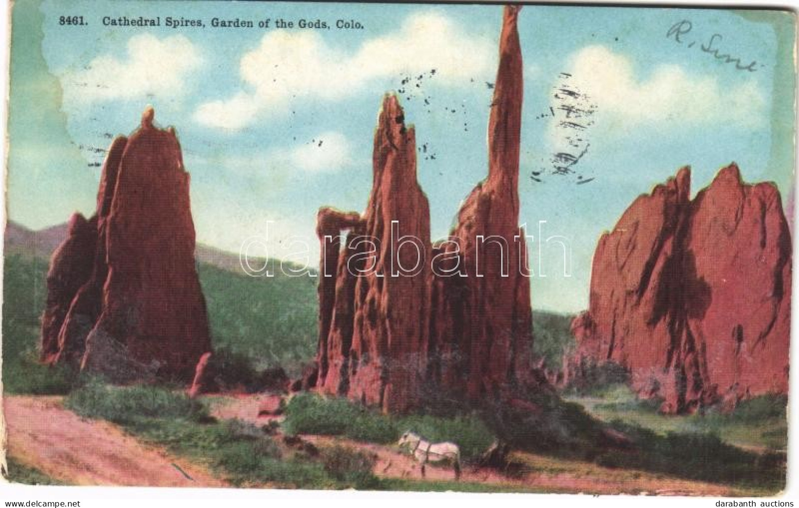 T3 1910 Colorado, Cathedral Spries, Garden Of The Gods, Horse-drawn Carriage (wet Damage) - Ohne Zuordnung