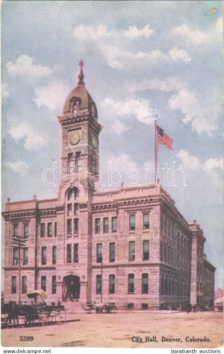 ** T3/T4 Denver (Colorado), City Hall, Horse-drawn Carriages (wet Damage) - Non Classificati