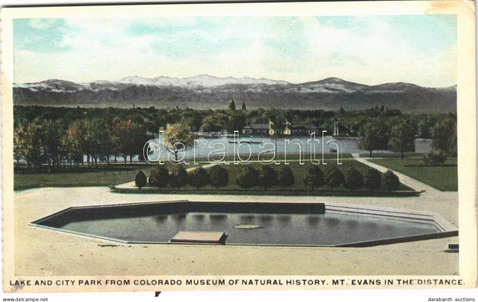 ** T3 Denver (Colorado), Lake And City Park From Colorado Museum Of Natural History, Mt. Evans In The Distance, From Pos - Non Classés