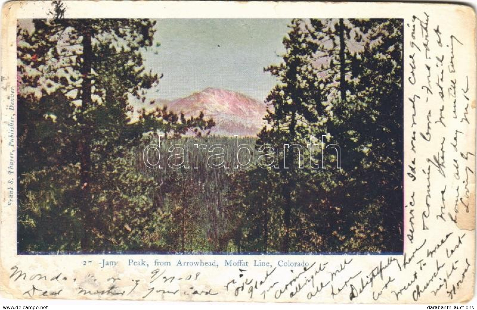 T3/T4 1908 James Peak (Colorado), From Arrowhead, Moffat Line (wet Damage) - Sin Clasificación