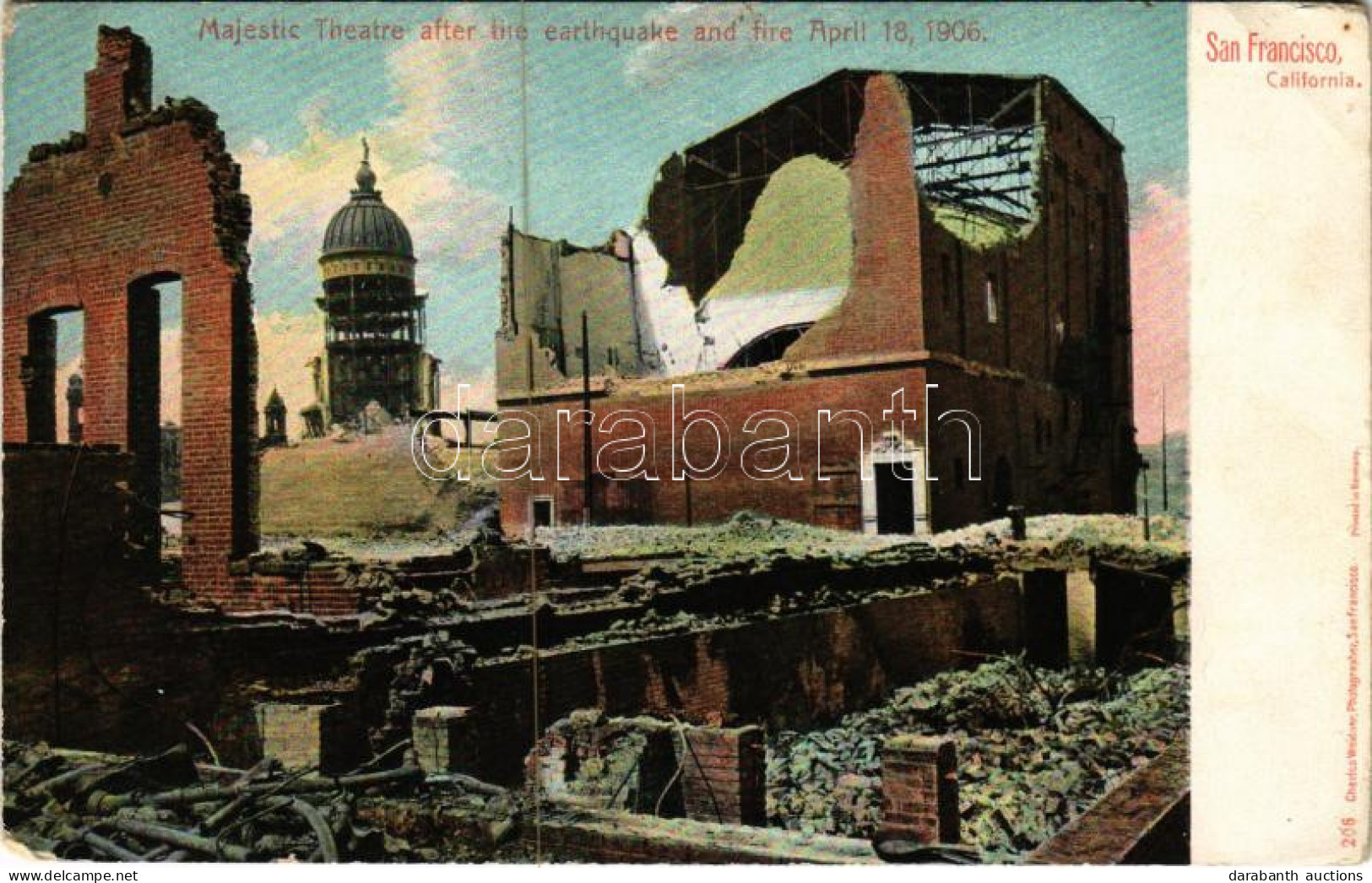 ** T2/T3 San Francisco (California), Majestic Theatre After The Earthquake And Fire April 18, 1906 (EK) - Non Classés