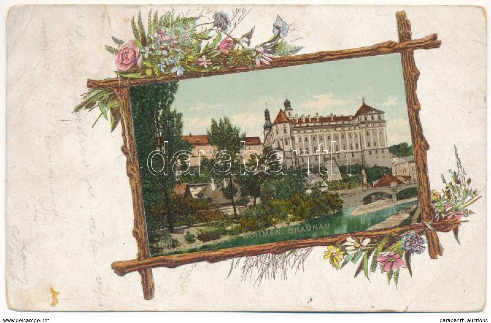 * T4 Broumov, Braunau; Art Nouveau, Floral (b) - Unclassified