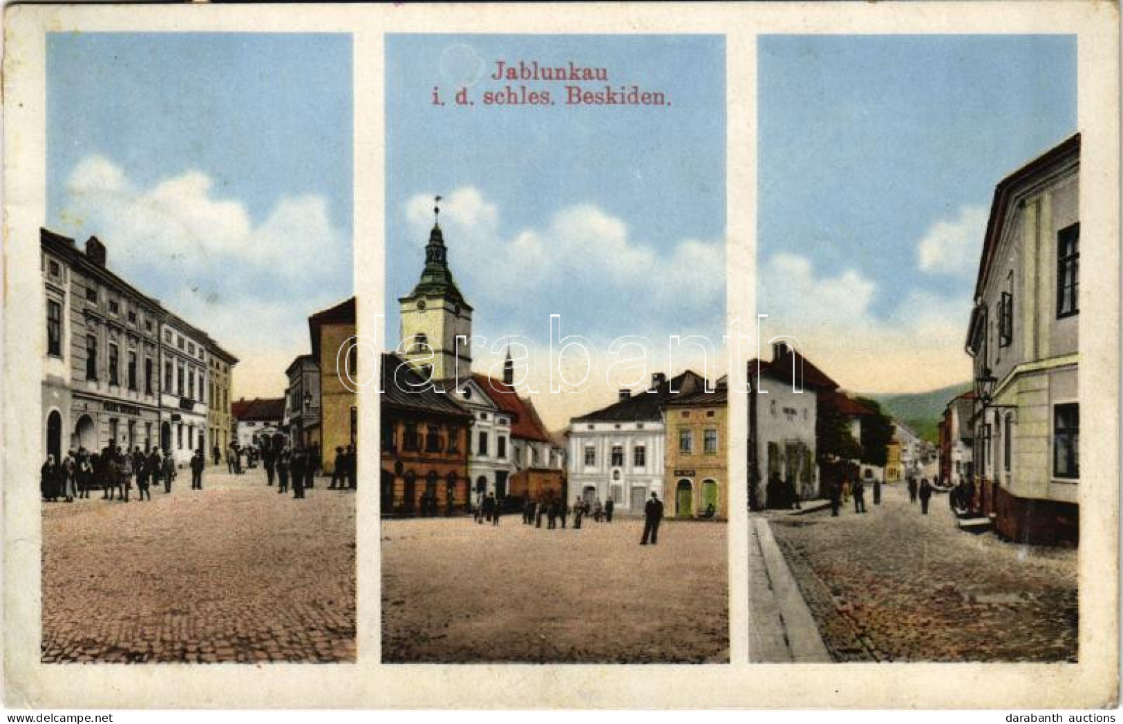 T2/T3 Jablunkov, Jablunkau (schles. Beskiden); Streets, Shop Of Franz Kuch., Ed. Feitzinger No. 1208. (EK) - Non Classés