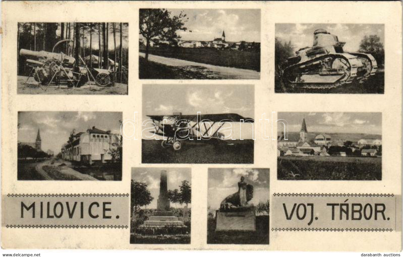 T2 1928 Milovice, Voj. Tábor / Military Camp, Tank, Aircraft, Cannon - Ohne Zuordnung