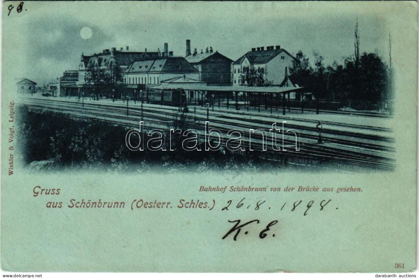 * T3 1898 (Vorläufer) Svinov, Schönbrunn (Ostrava); Bahnhof Schönbrunn Von Der Brücke Aus Gesehen / Railway Station, Tra - Non Classés