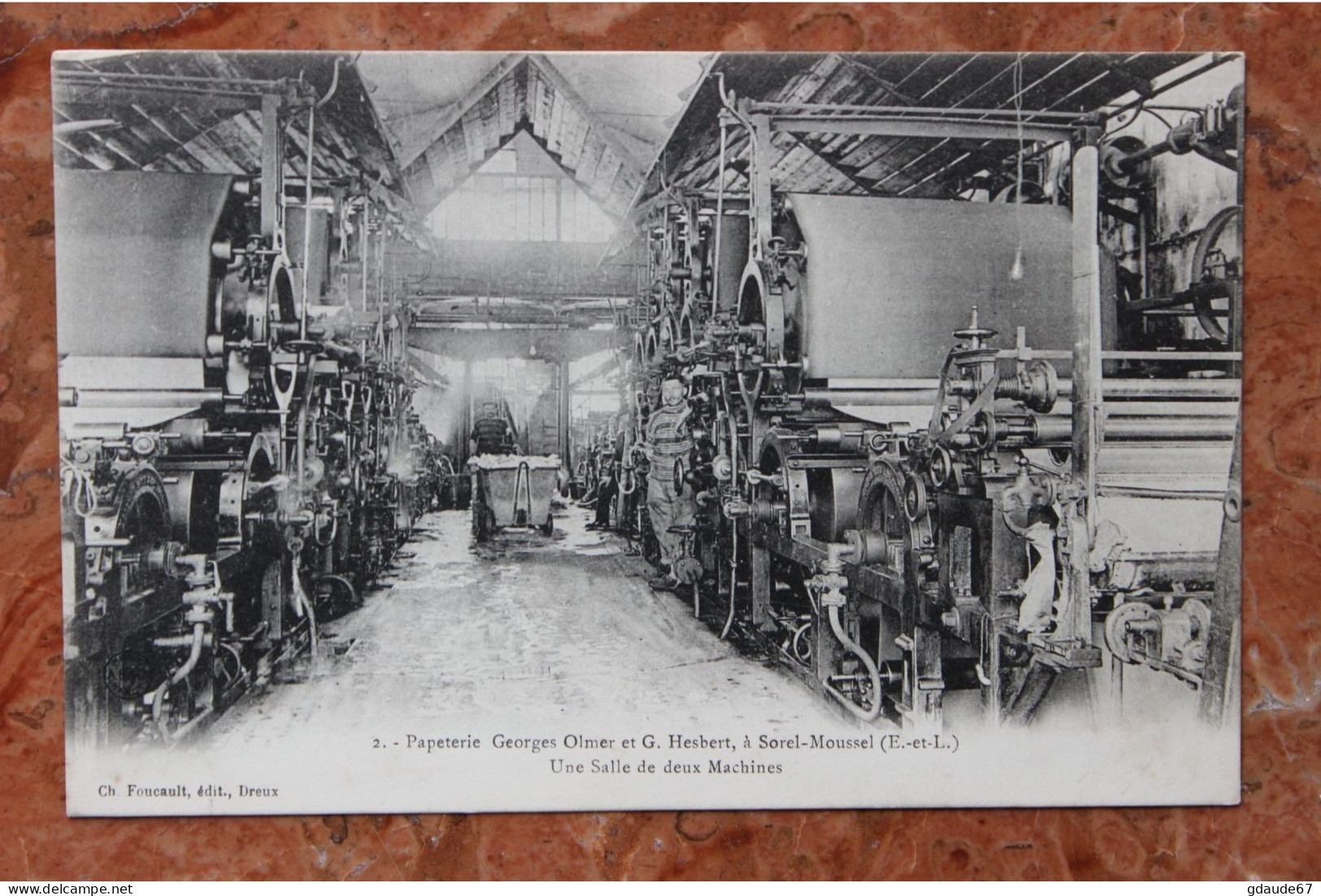 SOREL-MOUSSEL (28) - METIER - PAPETERIE GEORGES OLMER ET G.HESBERT - UNE SALLE DE DEUX MACHINES - Sorel-Moussel