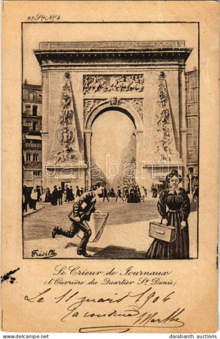 T2/T3 1904 Paris, Le Crieur De Journaux (fl) - Non Classificati