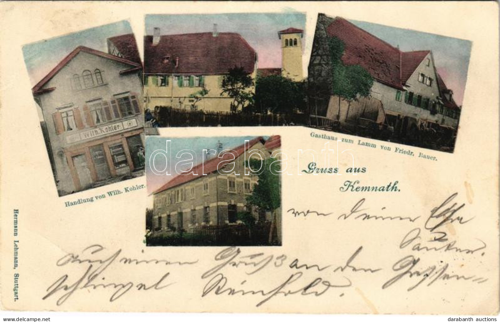 T2/T3 1904 Kemnath, Handlung Von Wilh. Kohler, Gasthaus Zum Lamm Von Friedr. Bauer / Shop And Hotel (EK) - Ohne Zuordnung