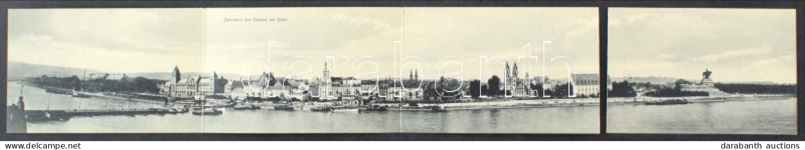 * T4 Koblenz, Coblenz; Panorama Von Coblenz Am Rhein. 4-tiled Folding Panoramacard (bent Til Broken) - Unclassified