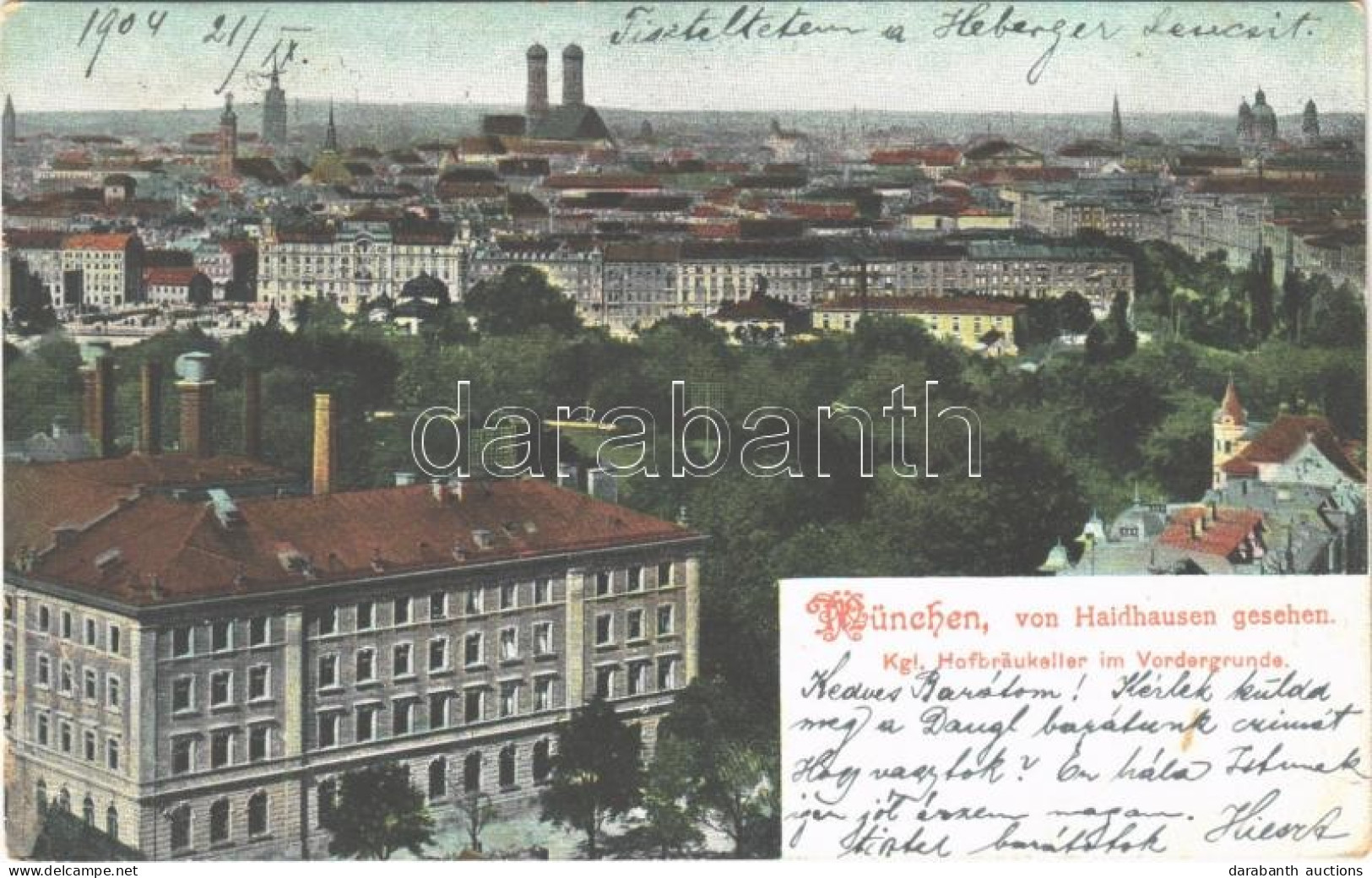 T3 1904 München, Munich; Von Haidhausen Gesehen, Kgl. Hofbräukeller Im Vordergrunde / General View, Beer Hall, Inn (EB) - Unclassified