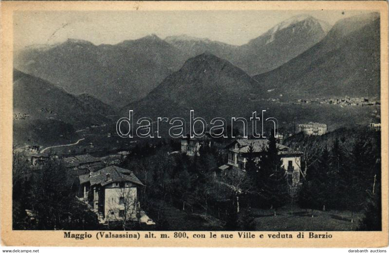 T2/T3 1939 Barzio (Valsassina), Maggio Alt. M. 800, Con Le Sue Ville E Veduta Di Barzio / General View - Non Classés