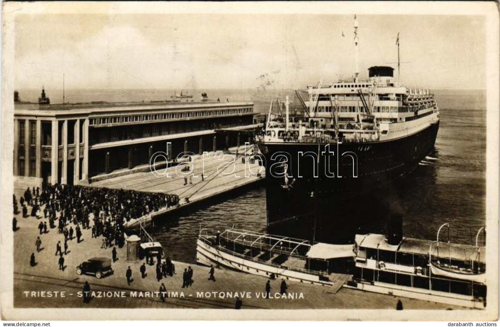 T2/T3 1936 Trieste, Trieszt; Stazione Marittima, Motonave "VULCANIA" / Maritime Station, Motor Ship (EK) - Ohne Zuordnung