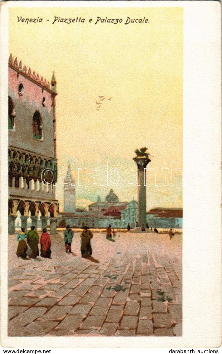 ** T2/T3 Venezia, Venice; Piazzetta E Palazzo Ducale / Square, Palace. Litho (EK) - Ohne Zuordnung