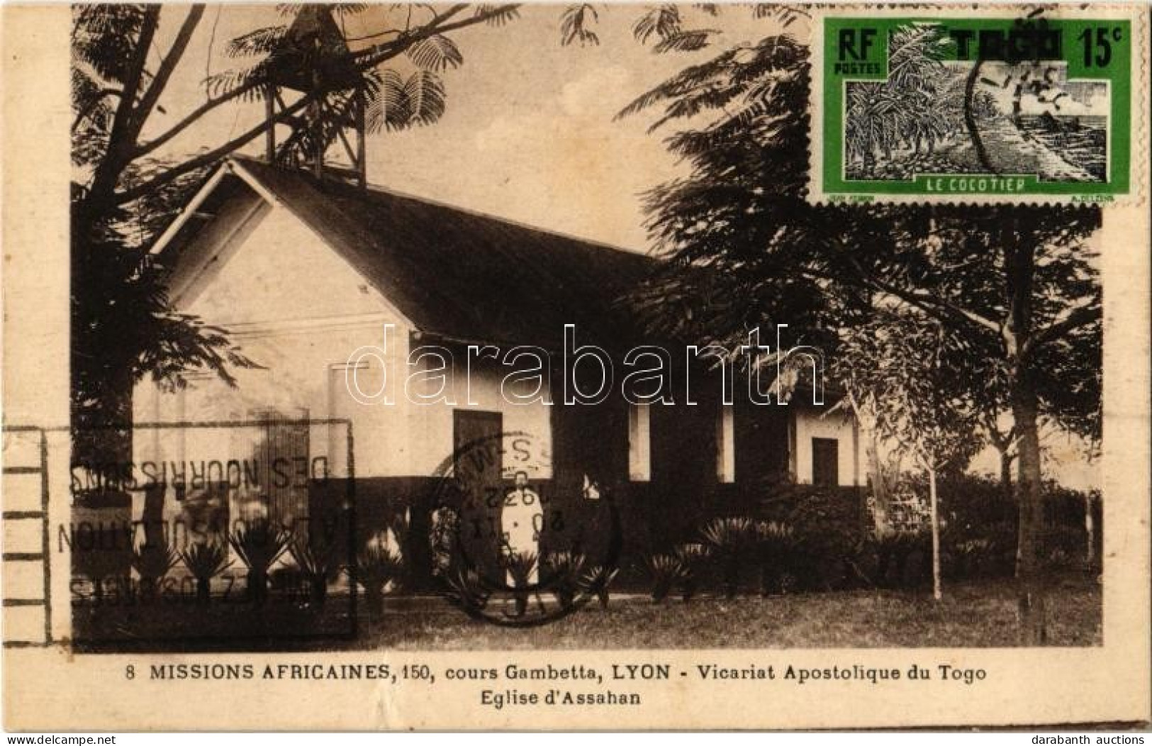 T2/T3 1932 Missions Africaines, 150, Cours Gambetta, Lyon - Vicariat Apostolique Du Togo. Eglise D'Assahan / Church, TCV - Non Classés