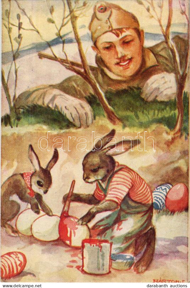 ** T2/T3 Húsvét. Márton L.-féle Cserkészlevelezőlapok Kiadóhivatala / Hungarian Boy Scout Art Postcard, Easter S: Márton - Ohne Zuordnung