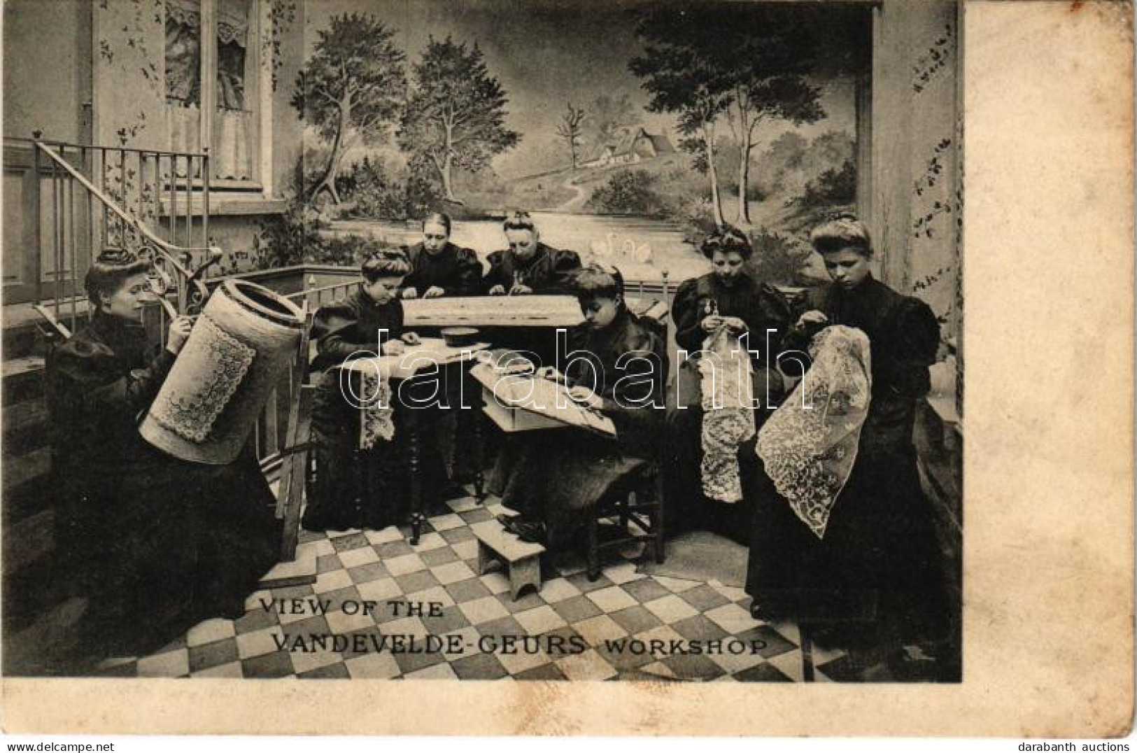 * T3 View Of The Vandevelde-Geurs Workshop, Belgian Royal Lace Manufactory Advertisements On The Backside (EK) - Sin Clasificación