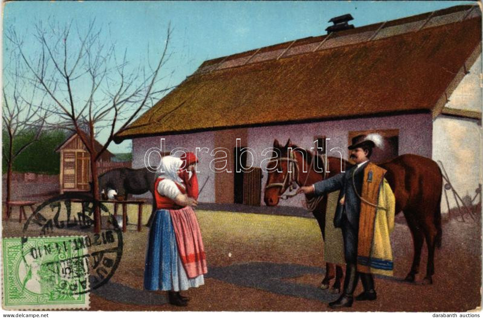 T2/T3 1912 Magyar Folklór Művészlap / Hungarian Folklore Art Postcard (EK) - Non Classés