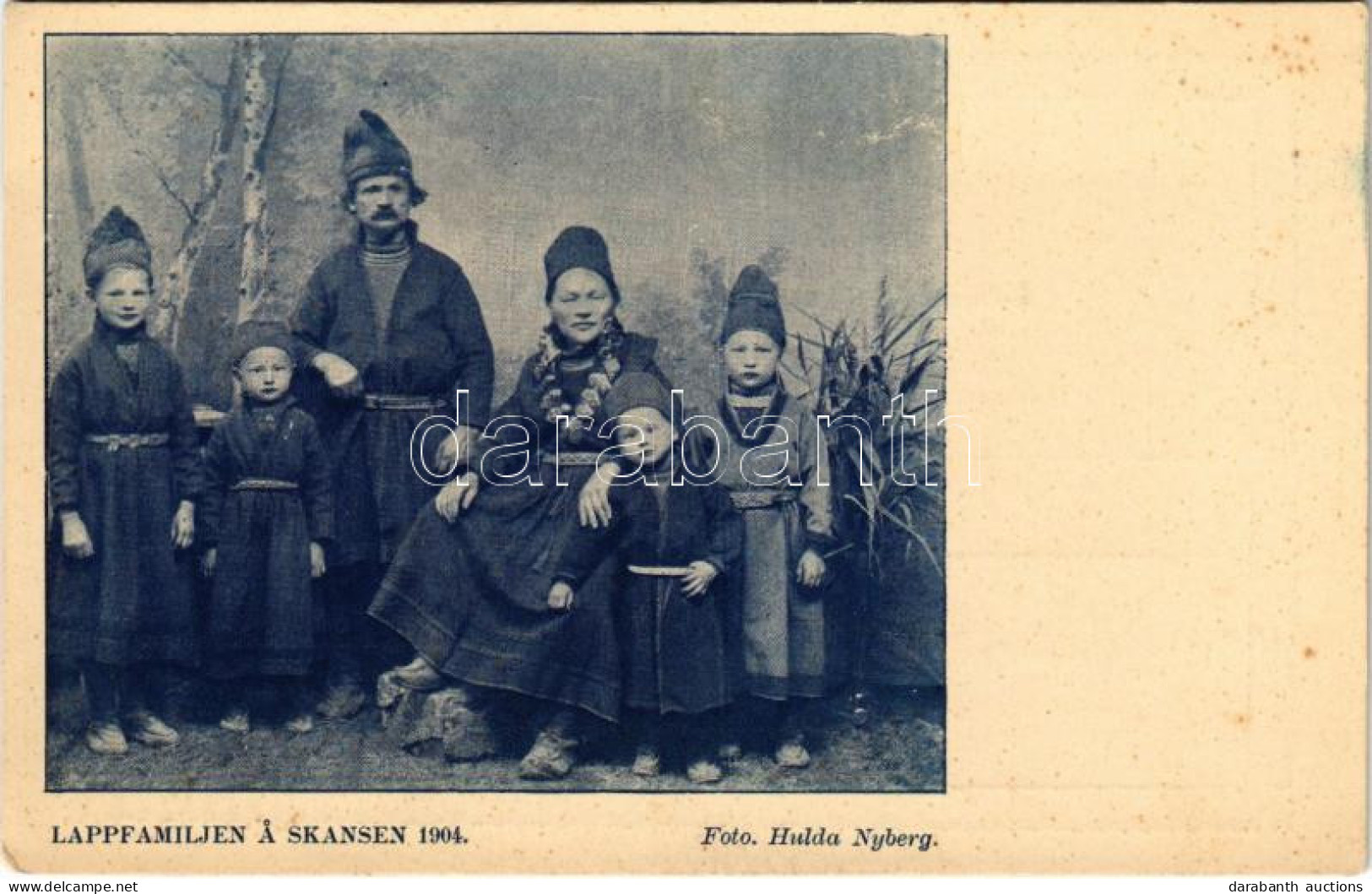 ** T2/T3 Lappfamiljen A Skansen 1904. / Nordic Sami (Laplander) Folklore. Foto Hulda Nyberg (fl) - Ohne Zuordnung