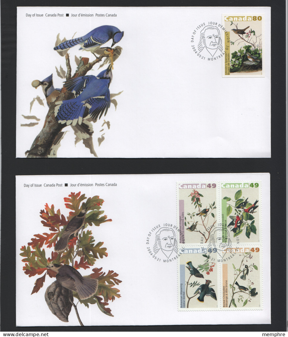 2004   Audubon Birds  Single And Block Of 4 Se-tenant Set Of 2 FDCs  Sc 2036-40 - 2001-2010