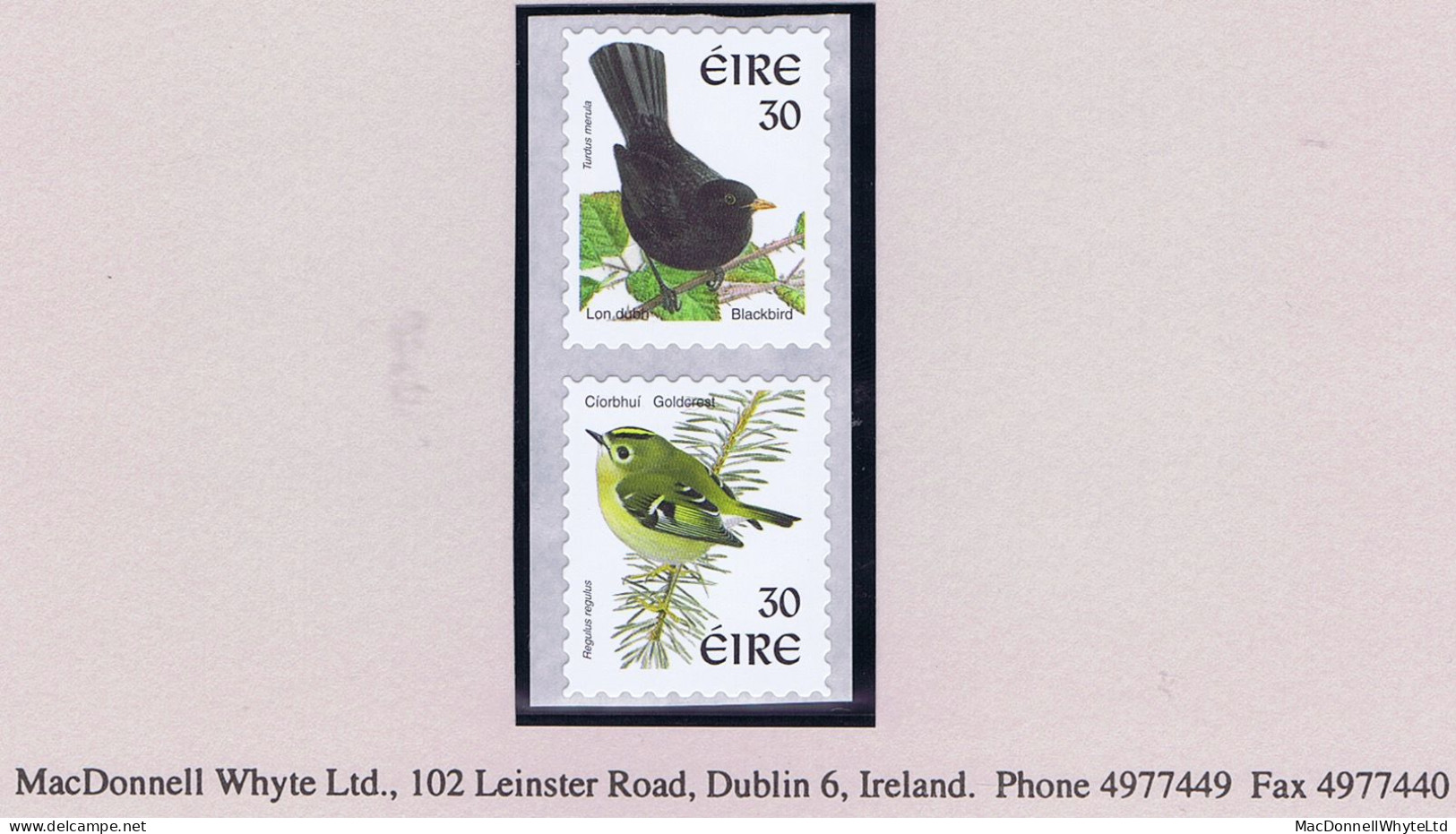 Ireland 2000 Birds Definitives - ISSP Phosphor Coils 30p+30p Perf. 9 Se-tenant Mint - Unused Stamps