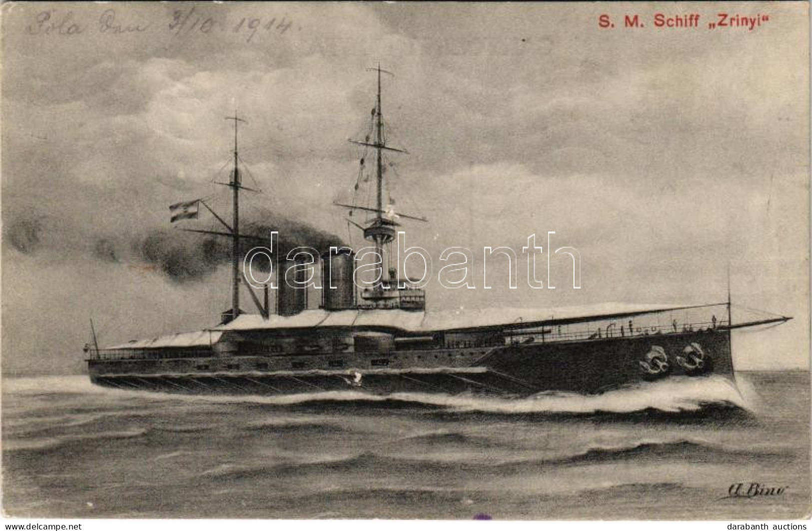 T2/T3 1914 SMS ZRÍNYI Az Osztrák-Magyar Haditengerészet Radetzky-osztályú Pre-dreadnought Csatahajója / K.u.K. Kriegsmar - Unclassified