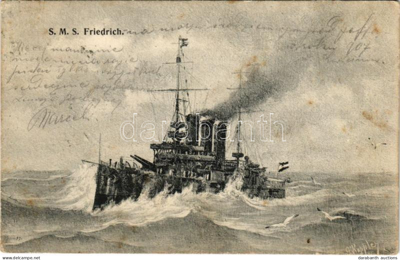 * T3 1908 SMS Erzherzog Friedrich K.u.K. Kriegsmarine / SMS Erzherzog Friedrich Az Osztrák-Magyar Haditengerészet Pre-dr - Unclassified