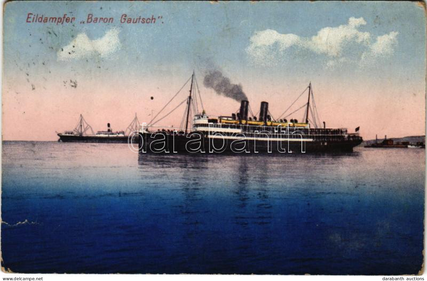 T3/T4 1913 Eildampfer Baron Gautsch / SS Baron Gautsch Austro-Hungarian Passenger Ship (szakadás / Tear) - Ohne Zuordnung