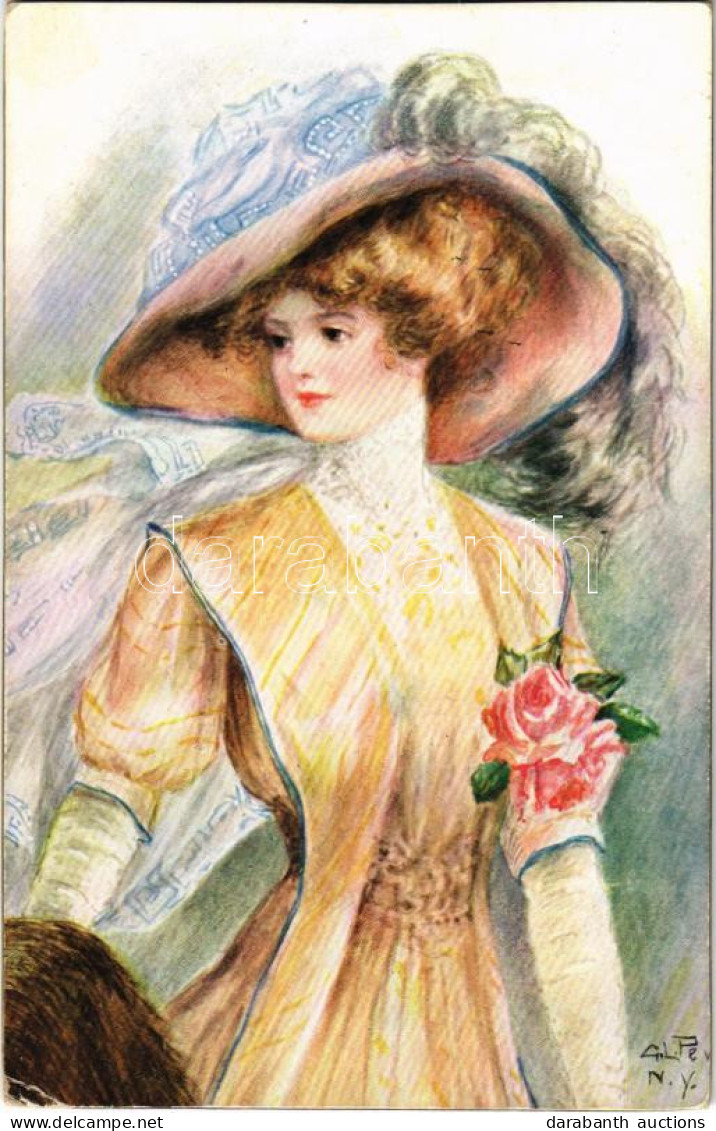 * T3 1916 Lady Art Postcard (Rb) - Non Classificati