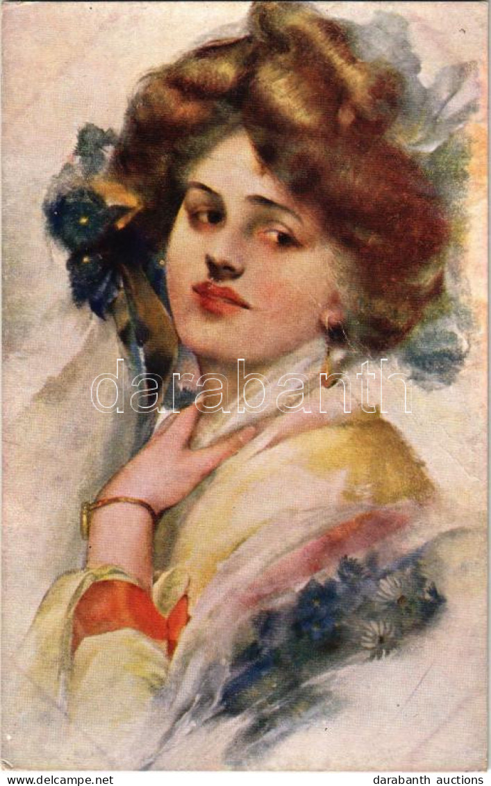 * T2/T3 1920 Lady Art Postcard. Wiener Kunst B.K.W.I. Nr. 119-4. (fa) - Unclassified