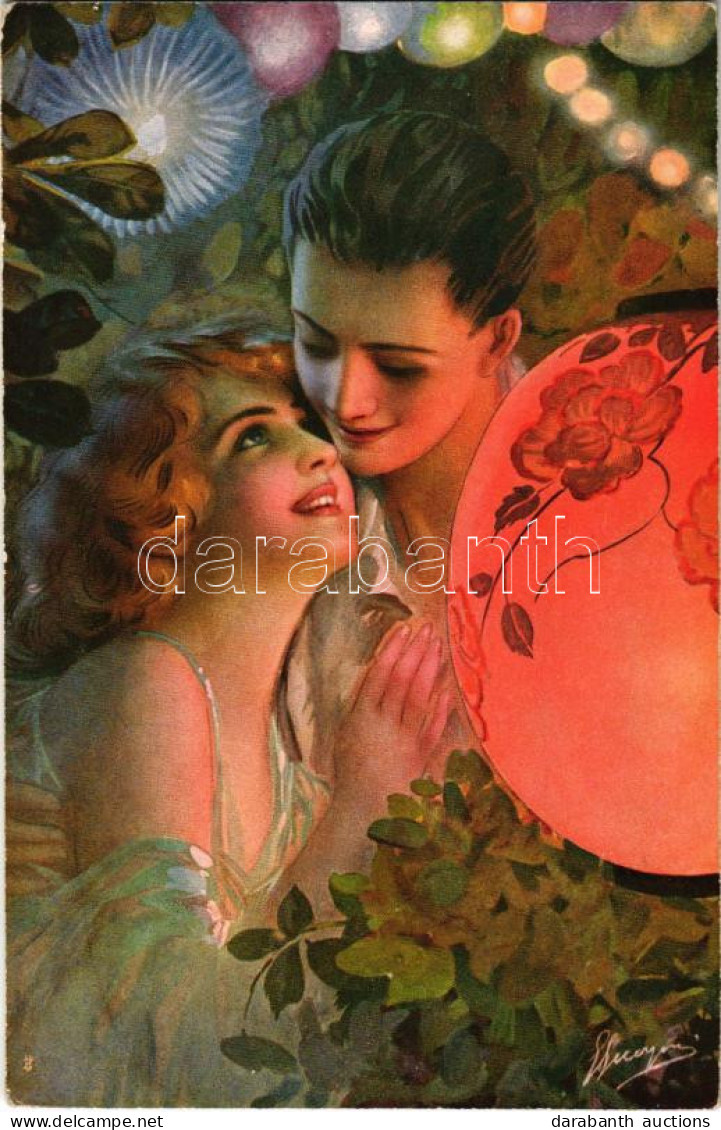 * T2/T3 Italian Lady Art Postcard, Couple In Love. Serie 1075-4. (EK) - Sin Clasificación
