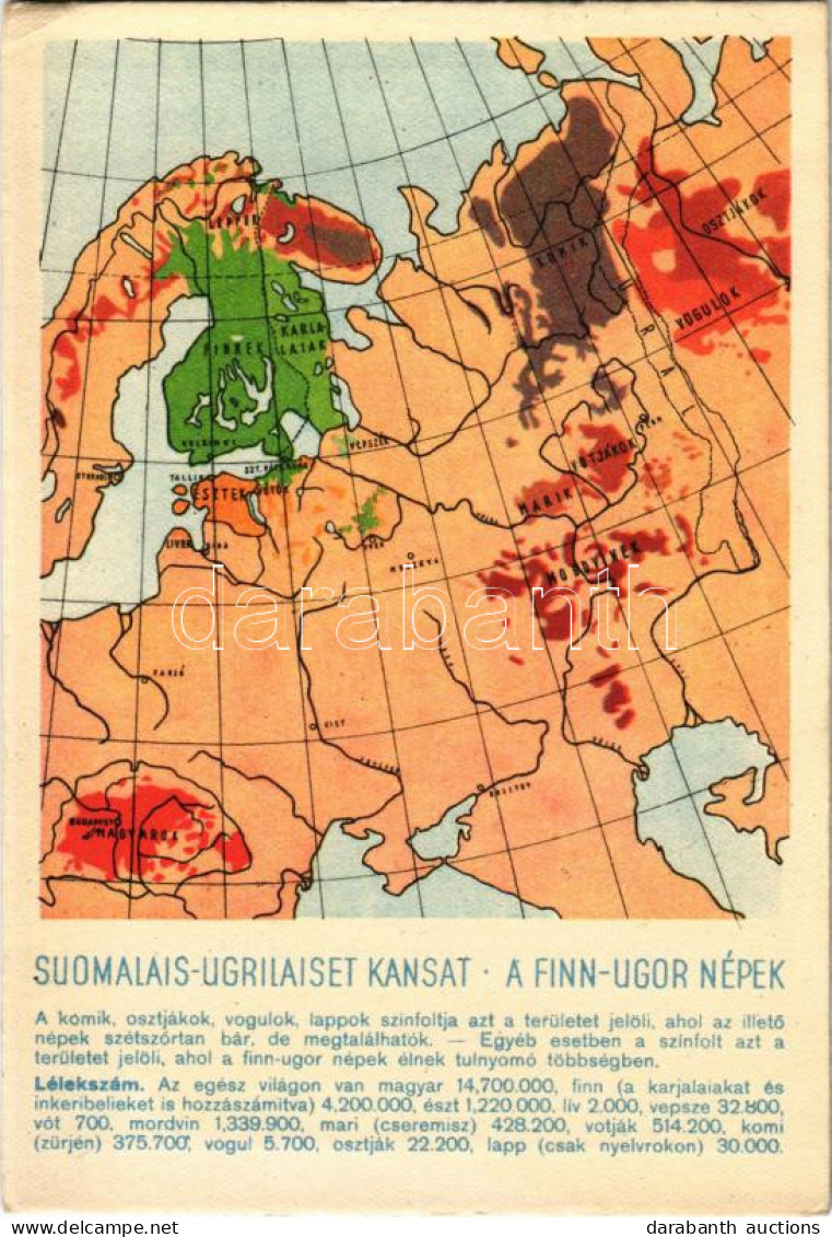 ** T2/T3 A Finnugor Népek; A Sugurahvaste Instituut (Rokonnépek Intézete) Kiadása / Suomalais-Ugrilaiset Kansat / Finno- - Non Classificati