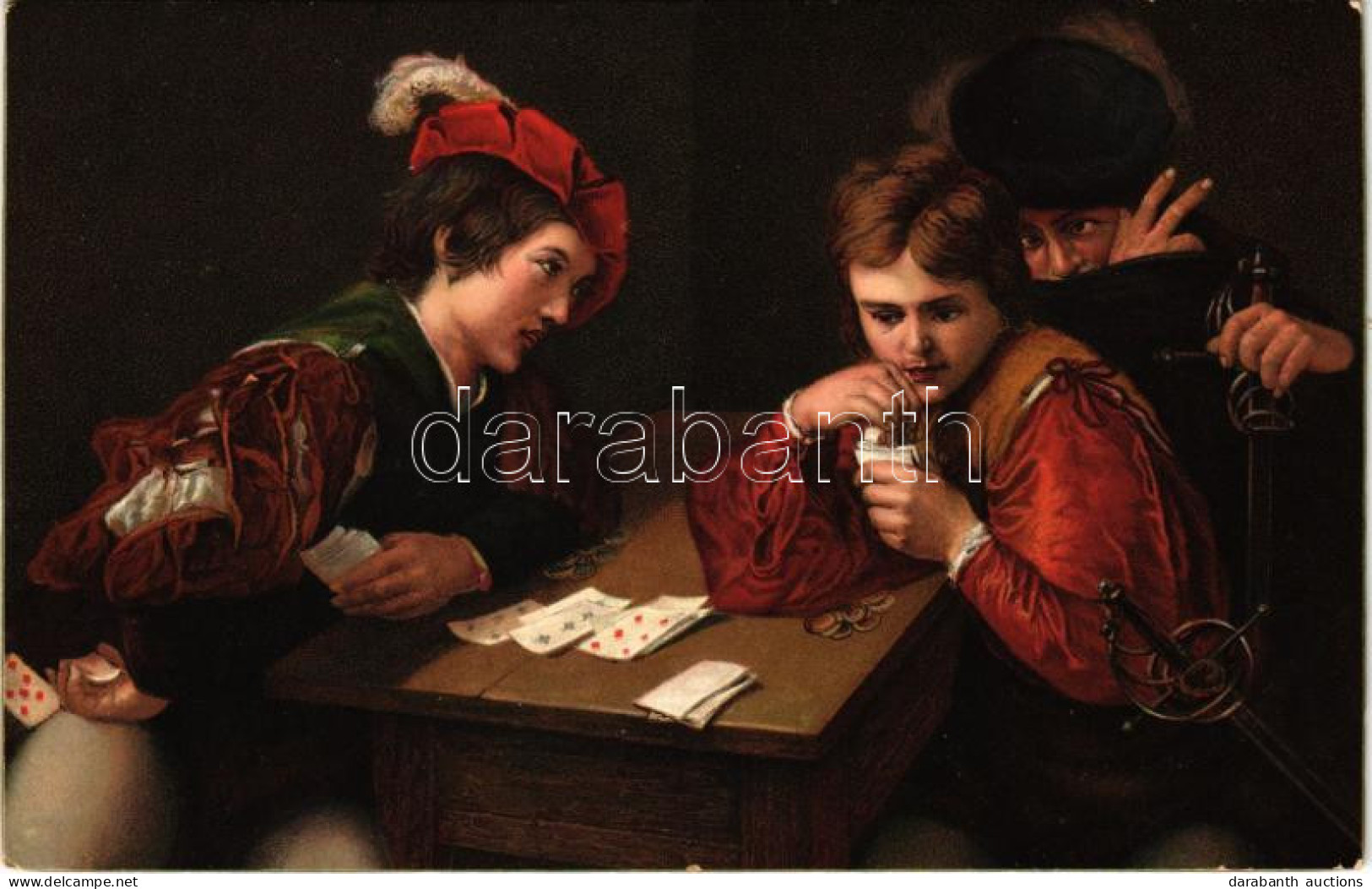 ** T2/T3 Der Falschspieler / A Hamiskártyás - Kártya Játék / Cheater, Card Game. Stengel 29723. Litho S: Michelangelo Ca - Unclassified