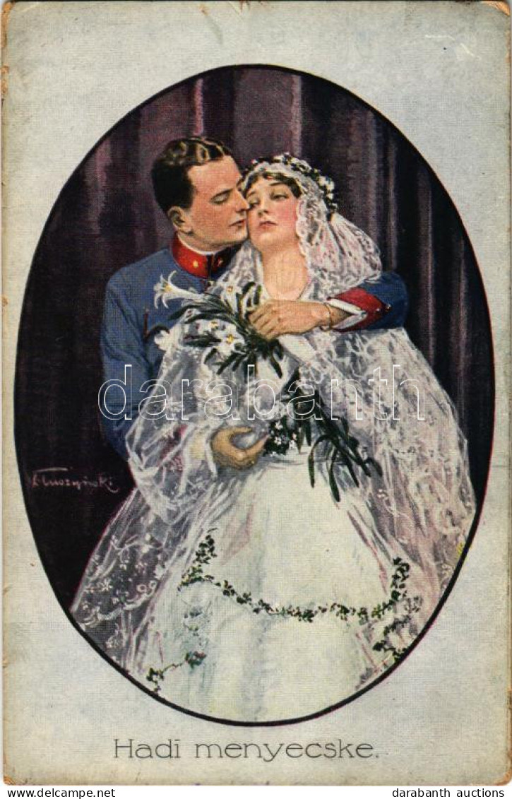 * T2/T3 Hadi Menyecske / WWI Austro-Hungarian K.u.K. Military Art Postcard, Soldier's Wife, Romantic Couple. P.G.W.I. 13 - Ohne Zuordnung