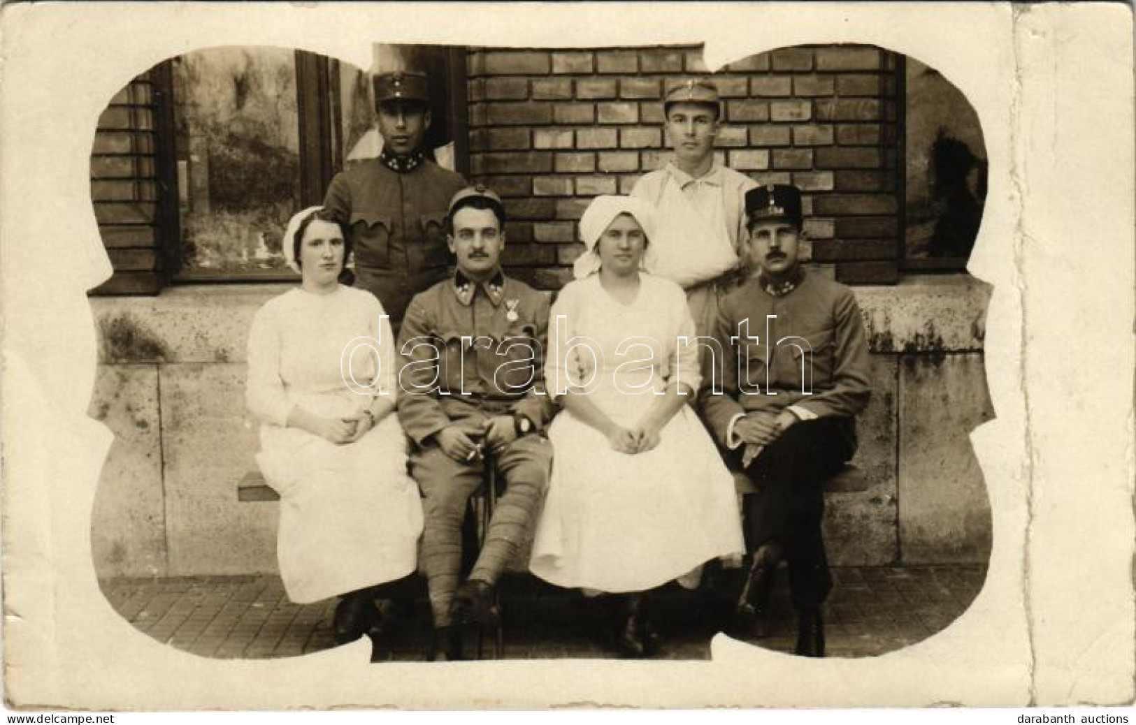* T4 1915 Budapest, Sérült Osztrák-magyar Katonák Csoportja Nővérekkel / WWI Austro-Hungarian K.u.K. Military, Group Of  - Non Classificati