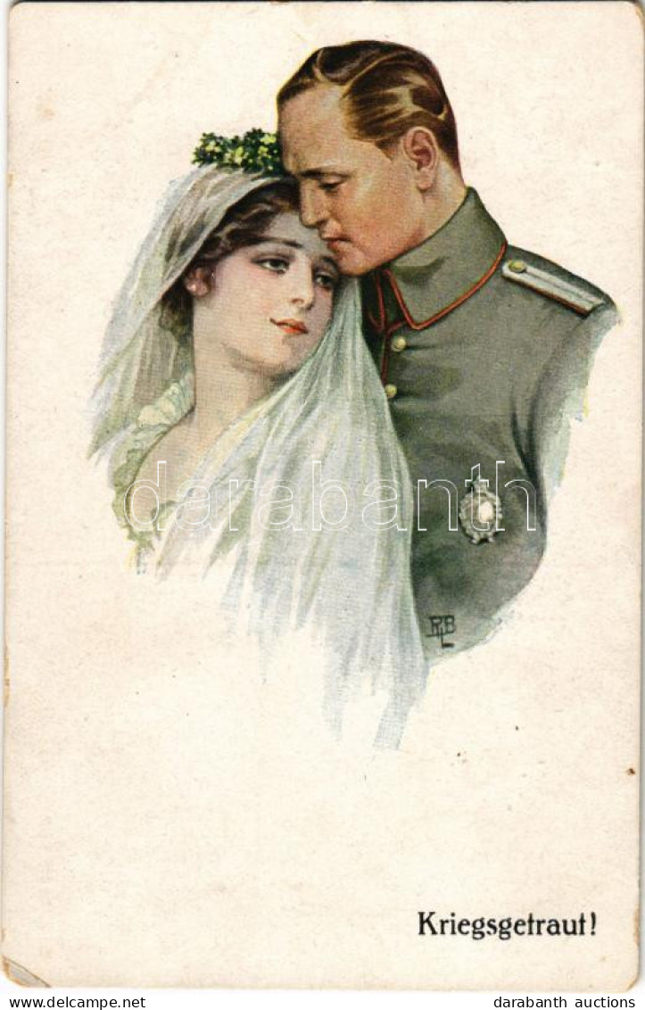 ** T4 Kriegsgetraut / WWI German Military Art Postcard, Soldier With Wife (EM) - Sin Clasificación