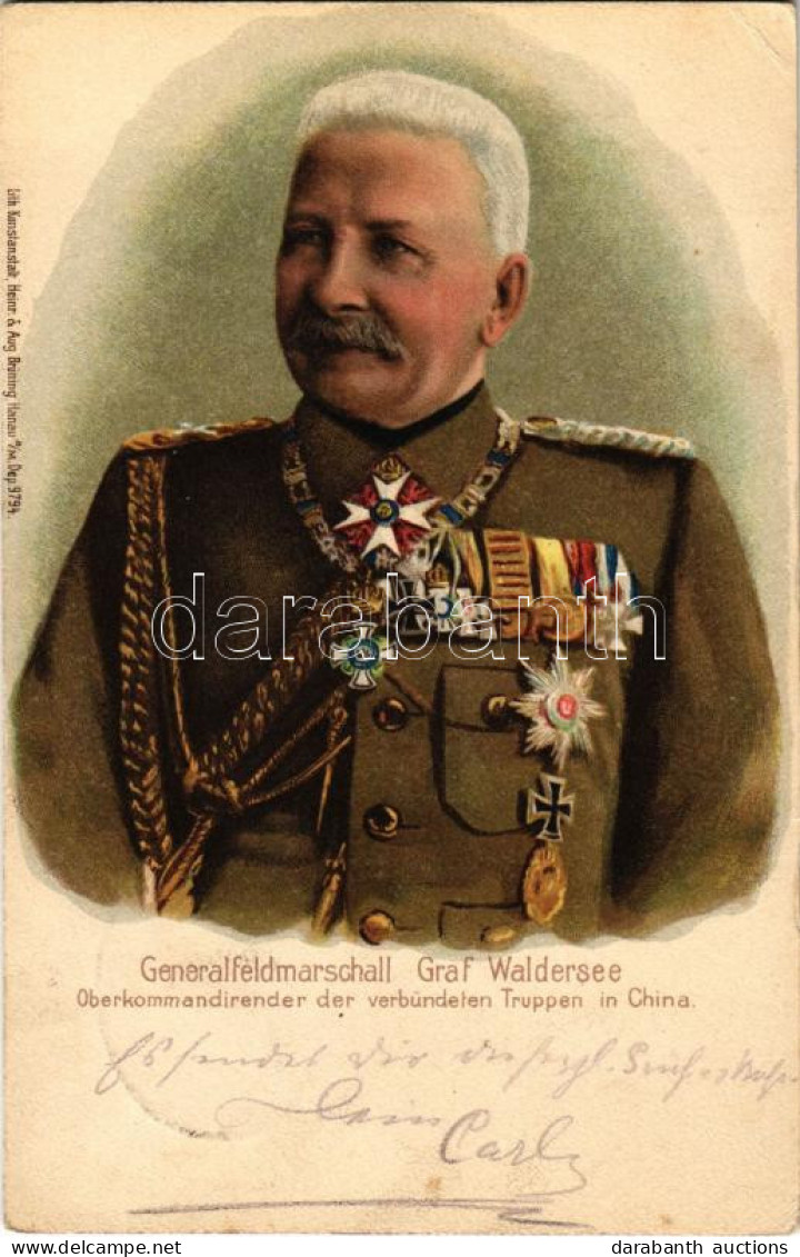 T2/T3 1901 Generalfeldmarschall Graf Waldersee. Oberkommandirender De Verbündeten Truppen In China / German Field Marsha - Non Classificati