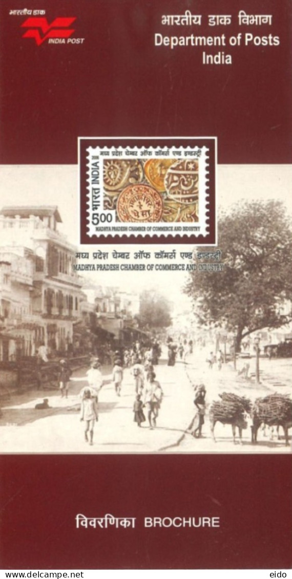 INDIA - 2006 - BROCHURE OF MADHYA PRADESH CHAMBER OF COMMERCE & INDUSTRY STAMP DESCRIPTION AND TECHNICAL DATA. - Lettres & Documents