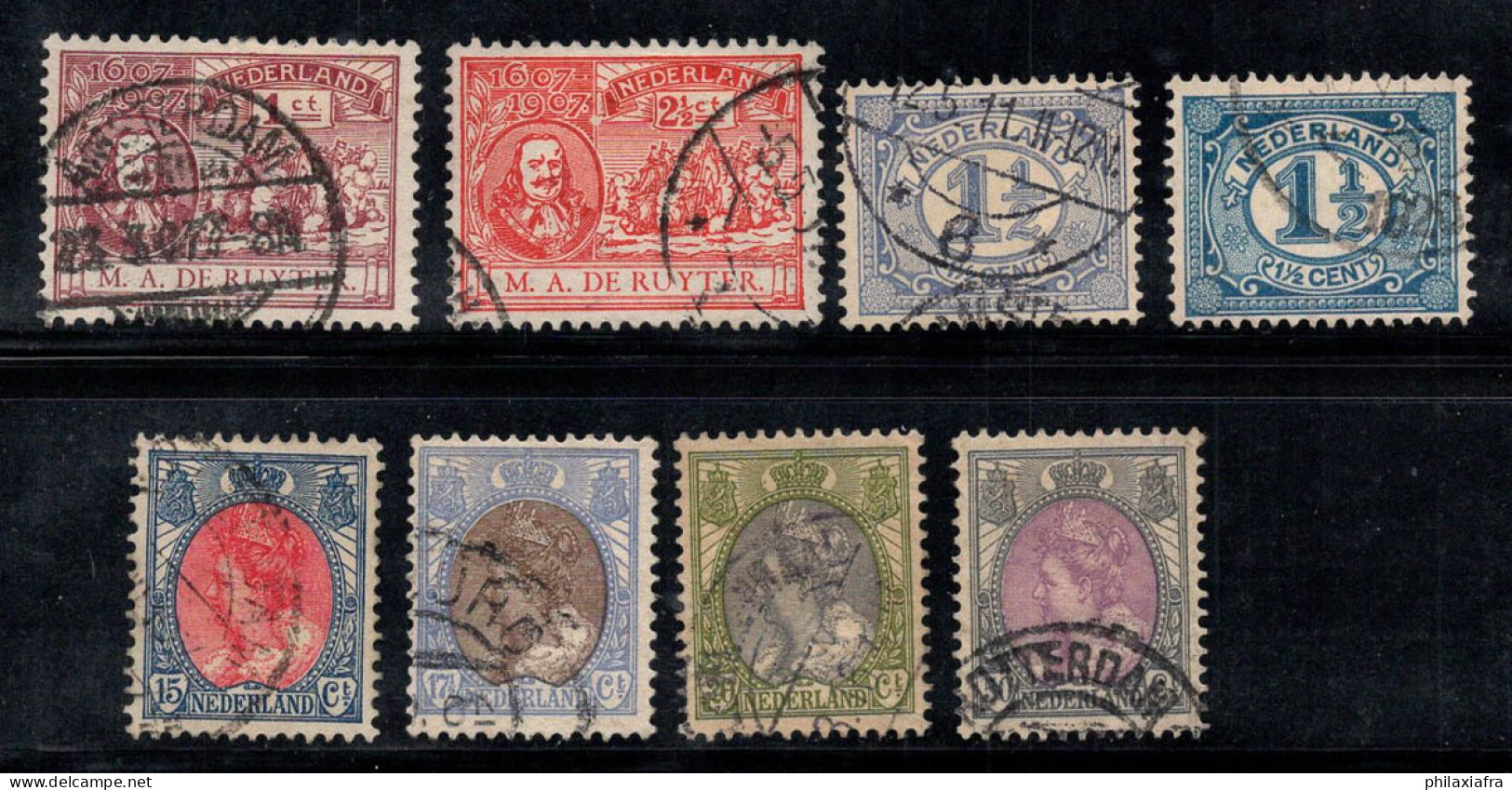 Pays-Bas 1907-08 Mi. 72-80 Oblitéré 100% Ruyter, Reine Willhelmina - Used Stamps