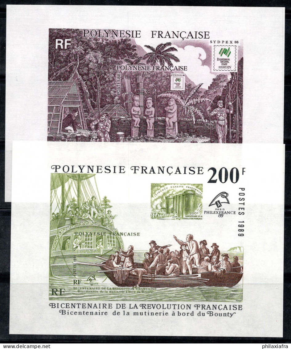 Polynésie Française 1988-89 Yv. 14-15 Bloc Feuillet 100% Neuf ** Sydpex, Philexfrance - Blocks & Kleinbögen