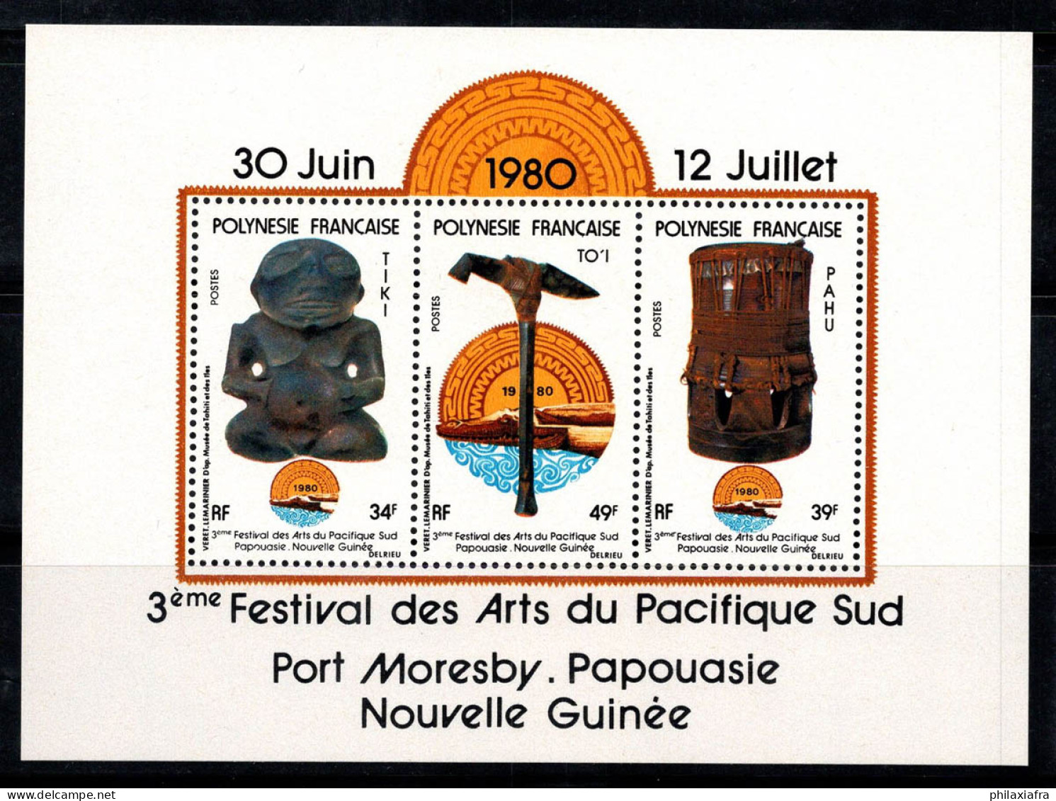 Polynésie Française 1980 Yv. 5 Bloc Feuillet 100% Neuf ** Festival D'art - Hojas Y Bloques