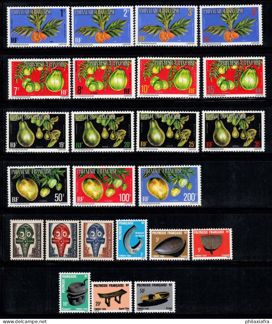 Polynésie Française 1958-77 Yv. 1-2,1-7 Neuf ** 100% Service Fruits, Art Timbre-taxe - Dienstmarken