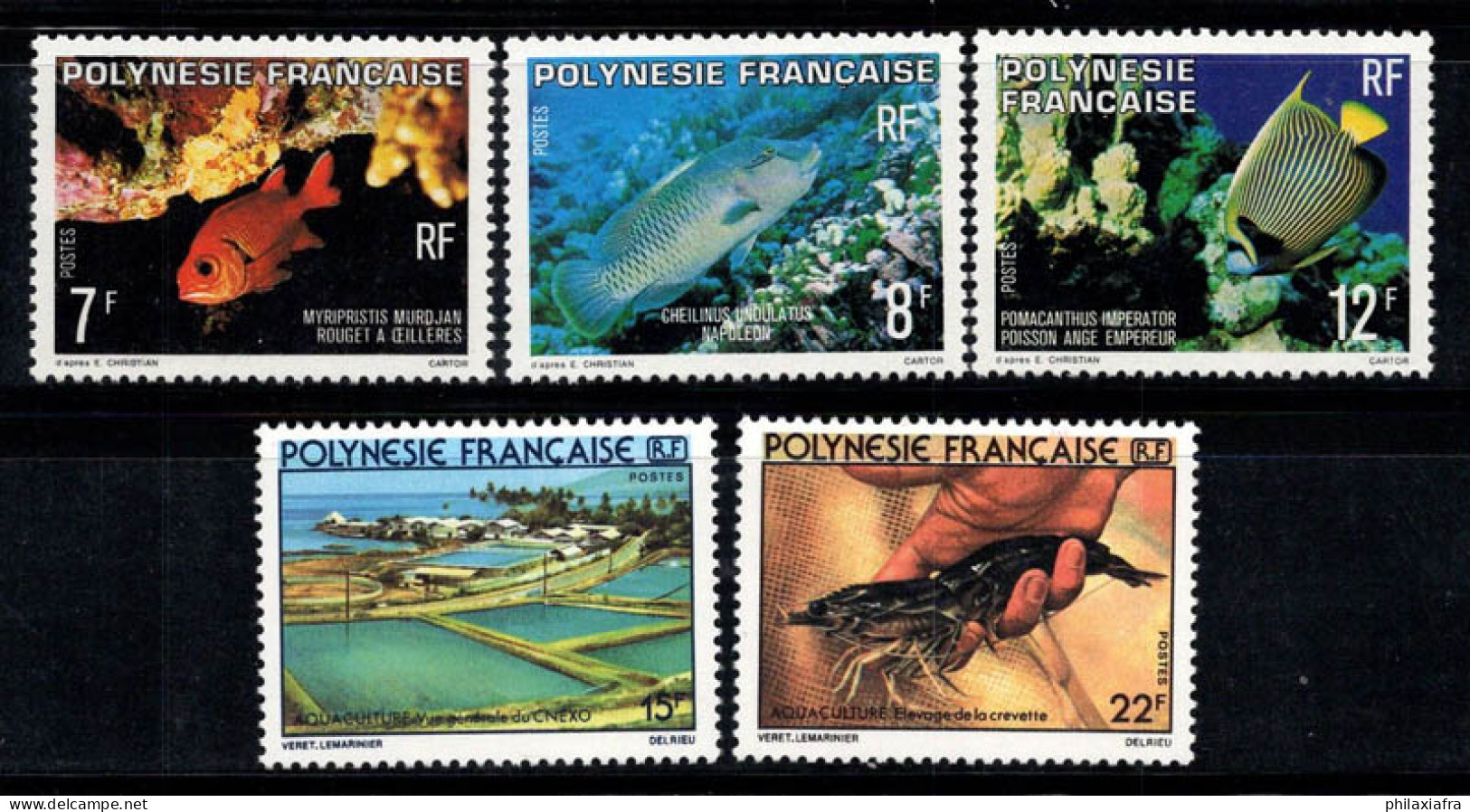 Polynésie Française 1979 Yv. 147-151 Sans Gomme 100% Poissons, Eau - Unused Stamps