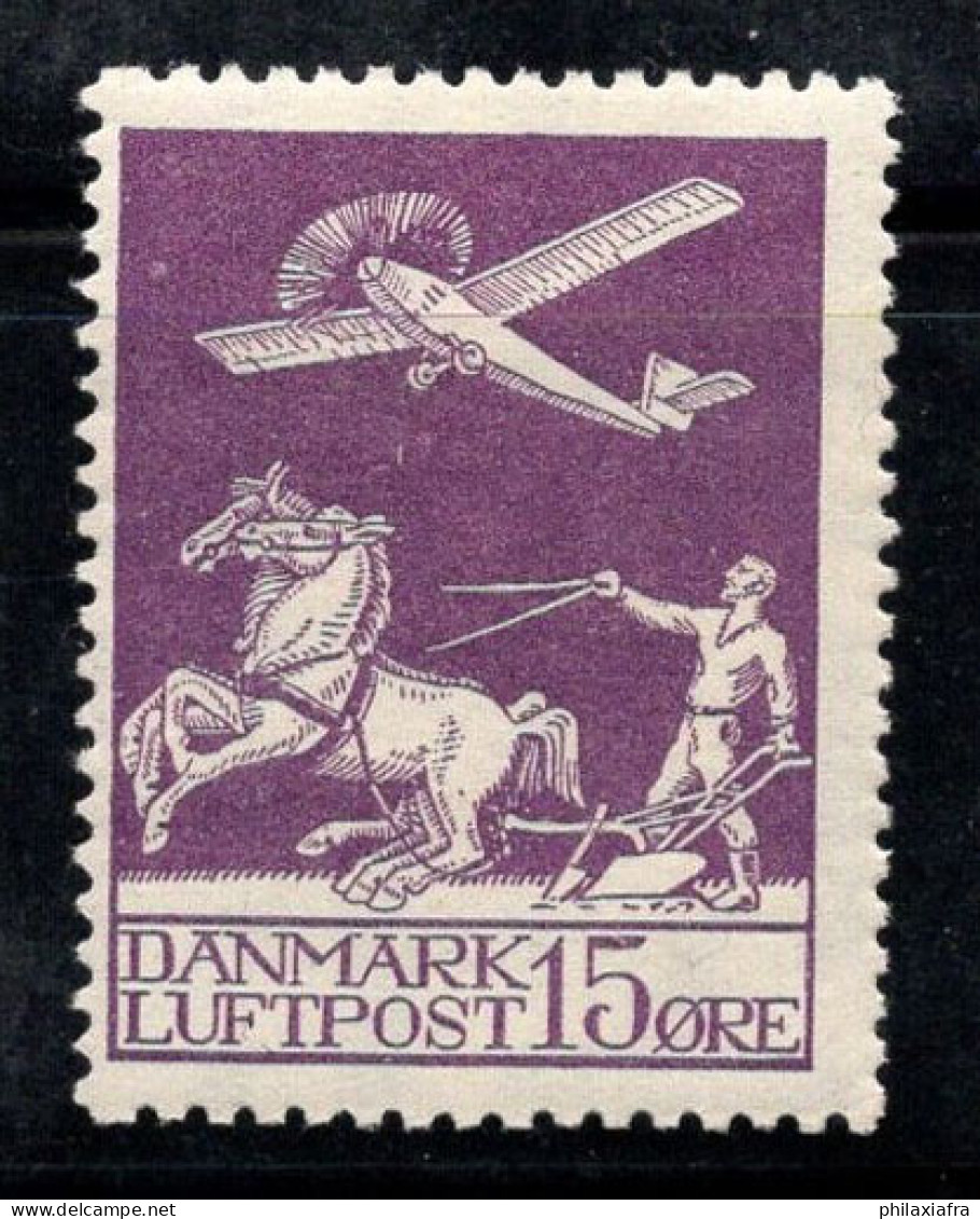 Danemark 1925 Mi. 144 Neuf * MH 100% Poste Aérienne 15 O, CHEVAUX-VAPEUR, AVION - Airmail